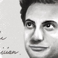 A black-and-white portrait of Mikhail Tal.